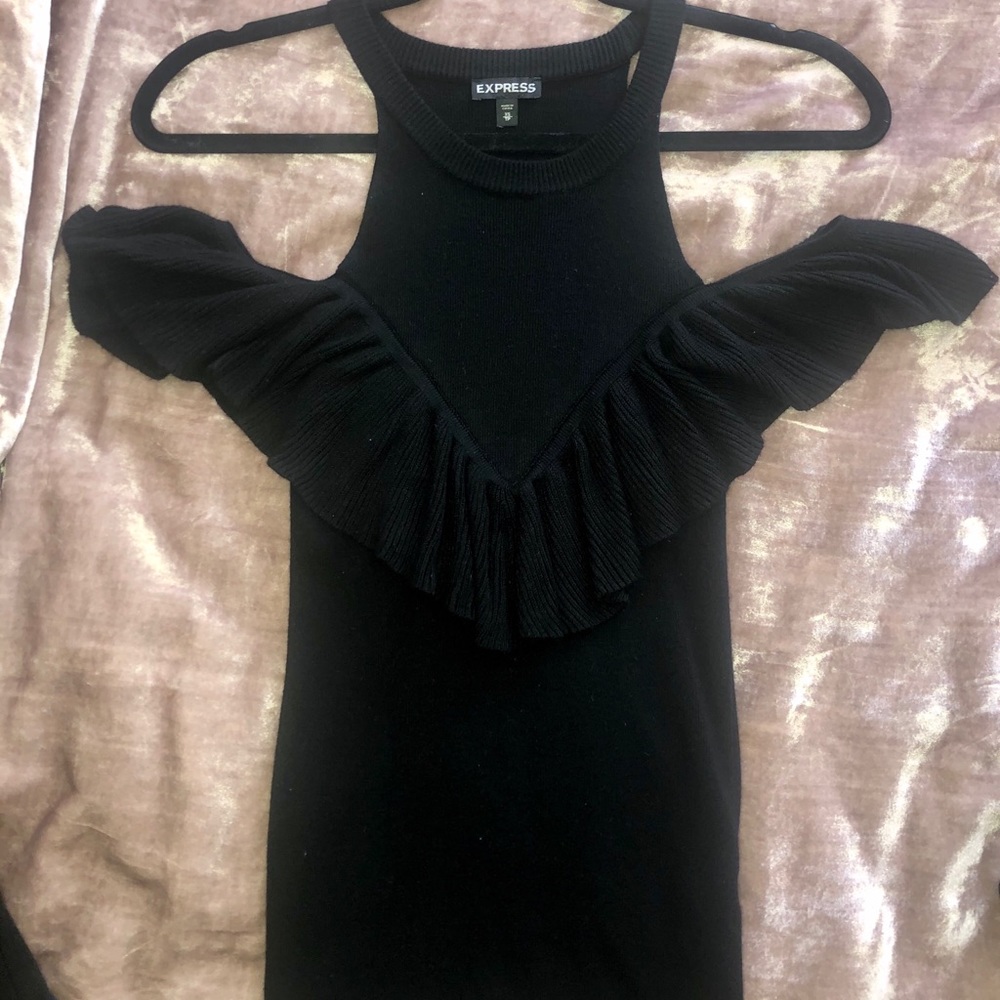 Express Halter Top Off the Shoulder Top